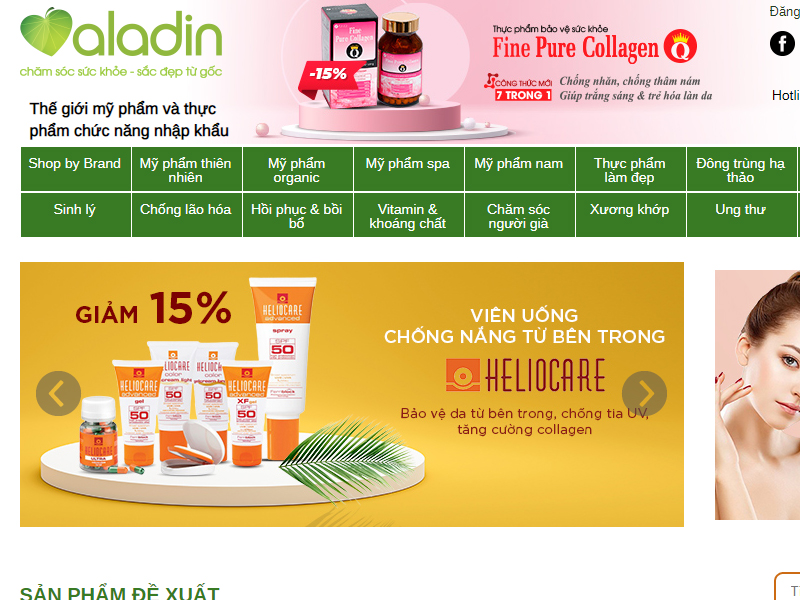 trang Web bán thực phẩm chức năng uy tín Aladin